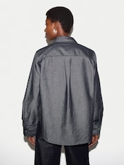 Jigsaw Blue Washed Denim Button Down Shirt - Image 3 of 4