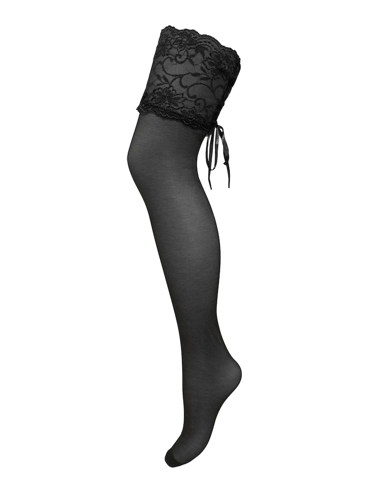 Pour Moi Black All Tied Up Laced Up 15 Denier Stockings - Image 4 of 4