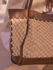 Tan Brown Leather Knotted Shoulder Bag - Image 4 of 9