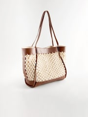 Tan Brown Leather Knotted Shoulder Bag - Image 5 of 9