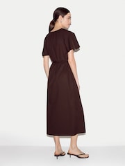 Jigsaw Brown Cotton Lyocell U Neck Dress - Image 4 of 5
