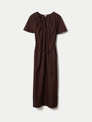 Jigsaw Brown Cotton Lyocell U Neck Dress - Image 5 of 5