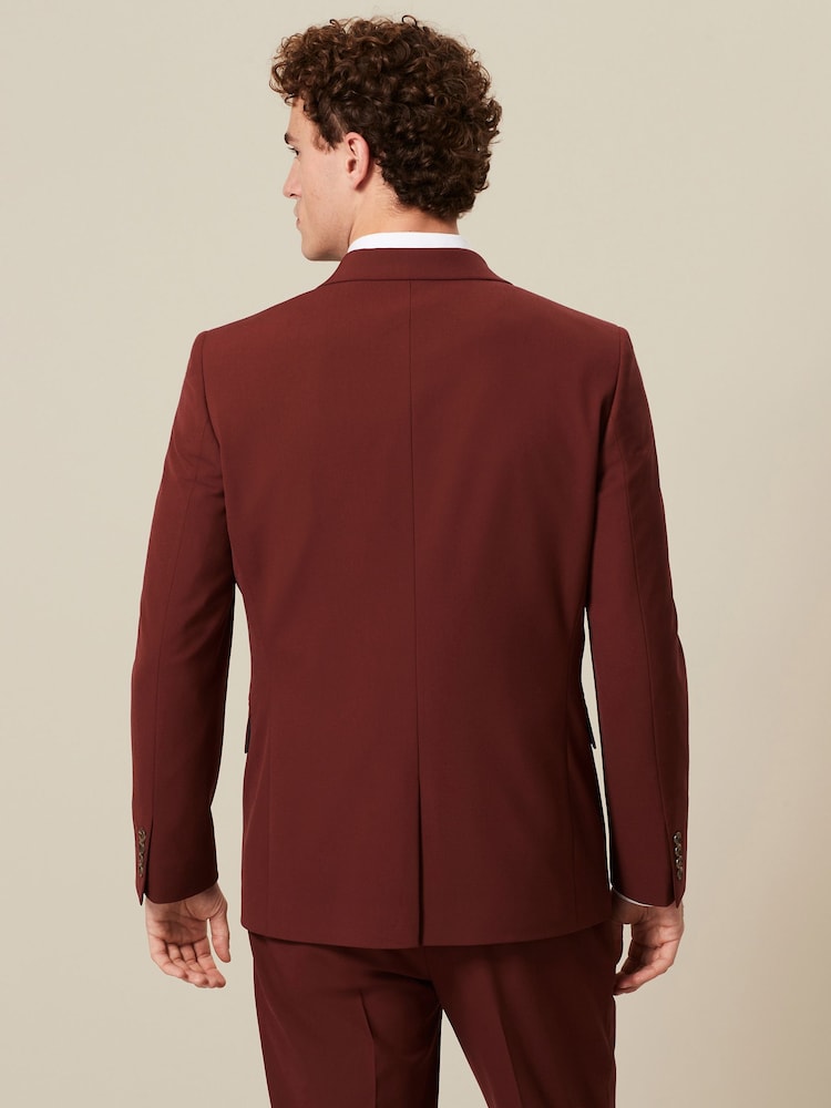 Brick Red Slim Fit Motionflex Stretch Suit Jacket - Image 2 of 10
