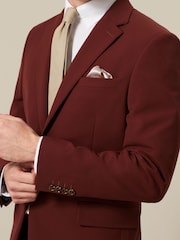 Brick Red Slim Fit Motionflex Stretch Suit Jacket - Image 4 of 10