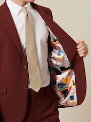 Brick Red Slim Fit Motionflex Stretch Suit Jacket - Image 5 of 10