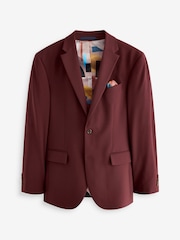 Brick Red Slim Fit Motionflex Stretch Suit Jacket - Image 6 of 10