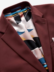Brick Red Slim Fit Motionflex Stretch Suit Jacket - Image 8 of 10