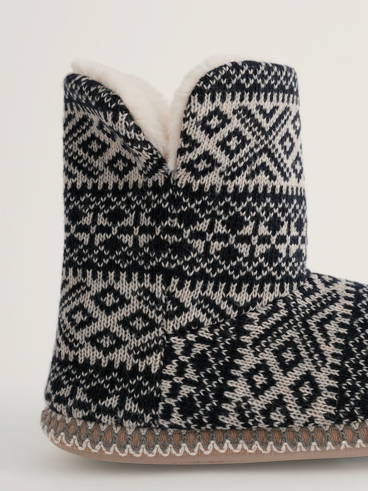 Seasalt Cornwall Black/Cream Snooze Slipper Booties Slippers - Image 2 of 2 Seasalt Cornwall Black/Cream Snooze Slipper Booties Slippers - Image 2 of 2