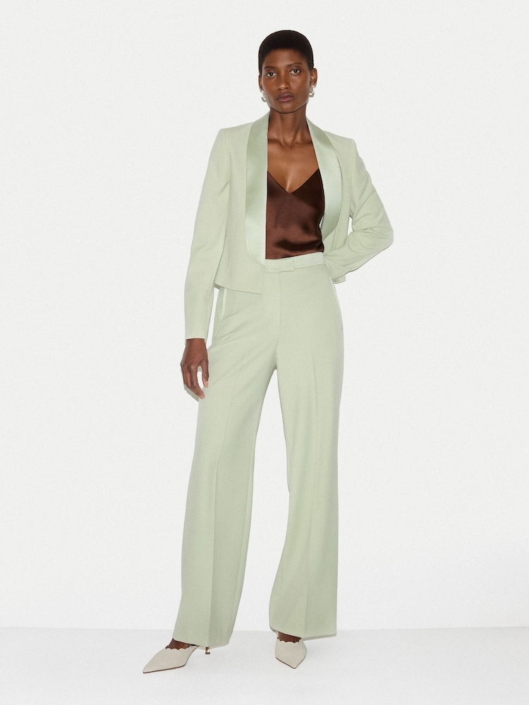 Jigsaw Green Pintuck Tuxedo Trouser - Image 1 of 4