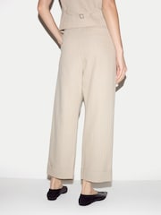 Jigsaw Cream Linen Cotton Stripe Trousers - Image 4 of 4