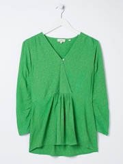 FatFace Green Frankie Wrap Blouse - Image 1 of 1