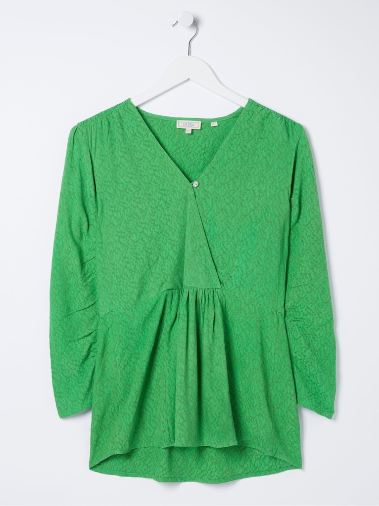 FatFace Green Frankie Wrap Blouse - Image 1 of 1