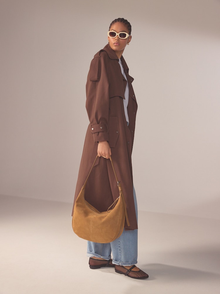Tan Brown Suede Sling Bag - Image 2 of 5