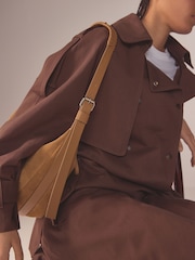 Tan Brown Suede Sling Bag - Image 5 of 5