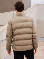Stone Shower Resistant Rubberised Funnel Puffer Coat - Image 3 of 12