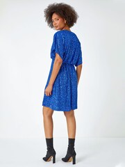 Dusk Blue Sequin Embellished Wrap Dress - Image 2 of 5