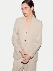 Jigsaw Cream Duke Linen Stripe Blazer - Image 2 of 4