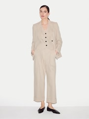 Jigsaw Cream Duke Linen Stripe Blazer - Image 3 of 4