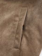Stone Faux Suede Borg Lined Shacket - Image 6 of 6