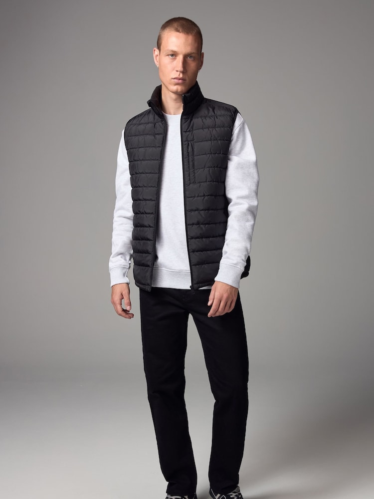 Schwarz - Spritzwasserabweisende leichte Puffer-Weste - Image 3 of 8