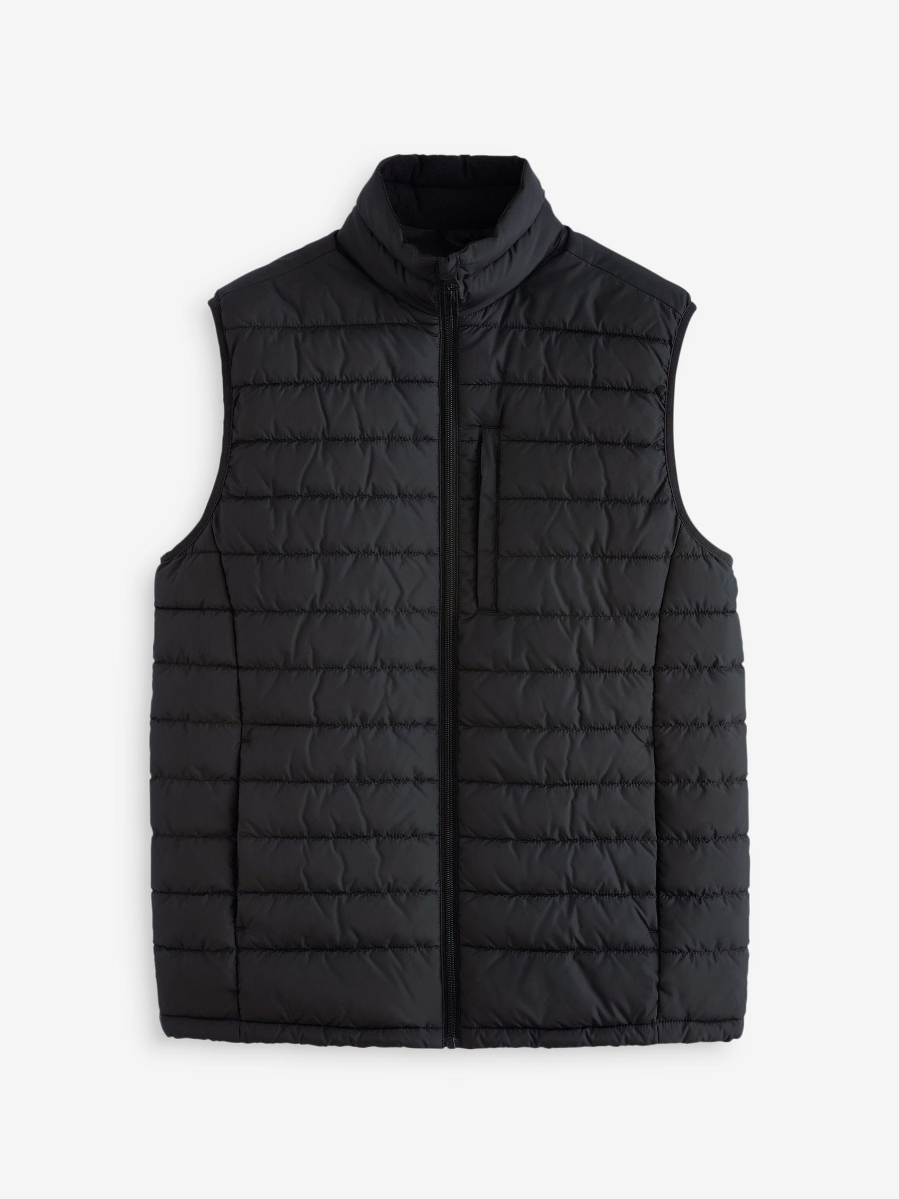  | Fitted Puffer Gilet-BACK-S①-9 Buy Black Shower Resistant Lightweight Puffer Gilet from