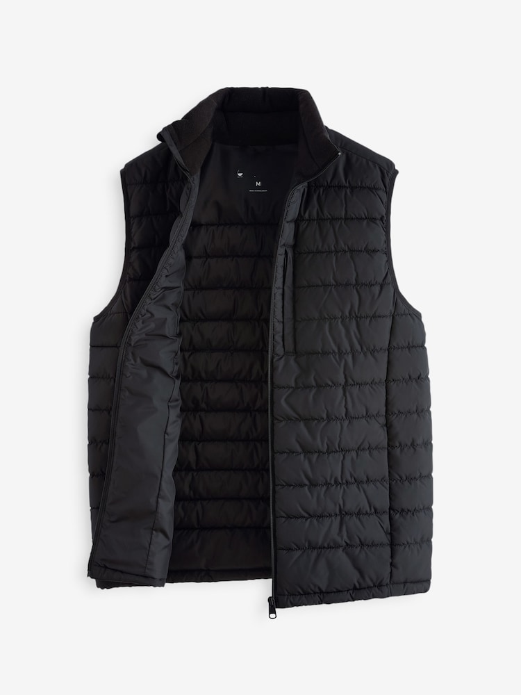Schwarz - Spritzwasserabweisende leichte Puffer-Weste - Image 6 of 8