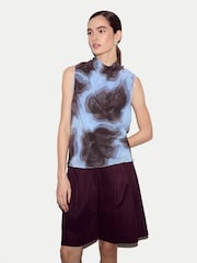 Jigsaw Blue Tiger Orchid Silk Knit Tank - Image 1 of 4