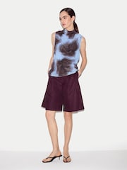 Jigsaw Blue Tiger Orchid Silk Knit Tank - Image 3 of 4