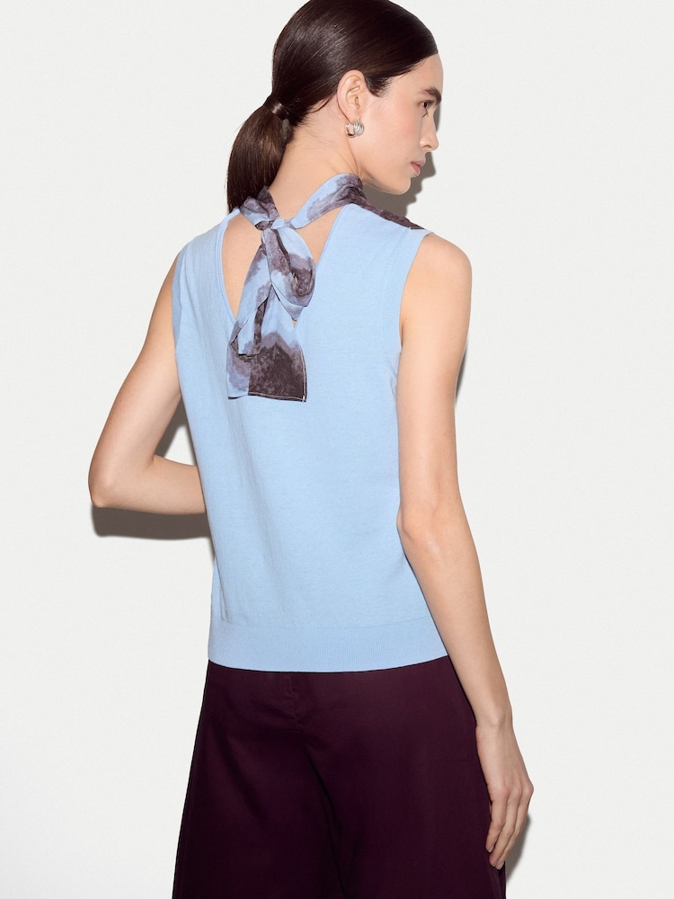 Jigsaw Blue Tiger Orchid Silk Knit Tank - Image 4 of 4