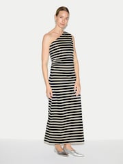 Jigsaw Blue Stripe One Shoulder Dress - Image 1 of 5