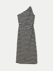 Jigsaw Blue Stripe One Shoulder Dress - Image 5 of 5
