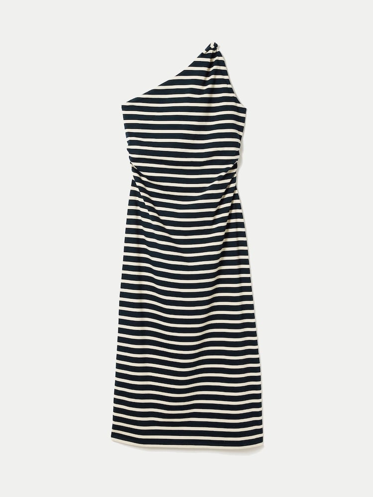 Jigsaw Blue Stripe One Shoulder Dress - Image 5 of 5