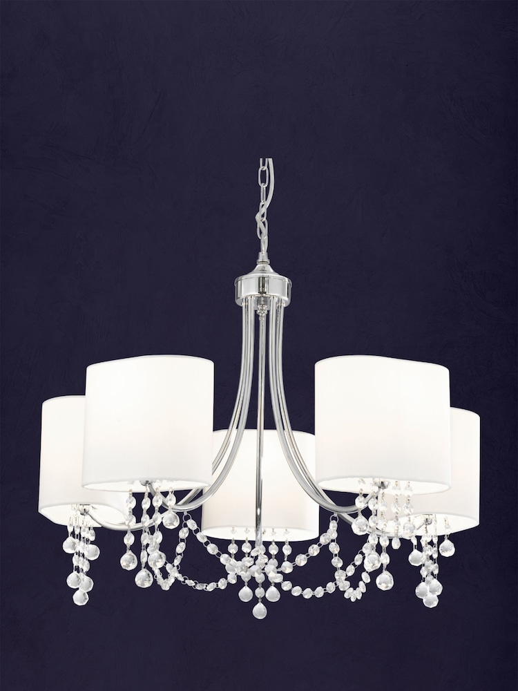 Searchlight Chrome Crest 5 Light Ceiling Light - Image 1 of 2