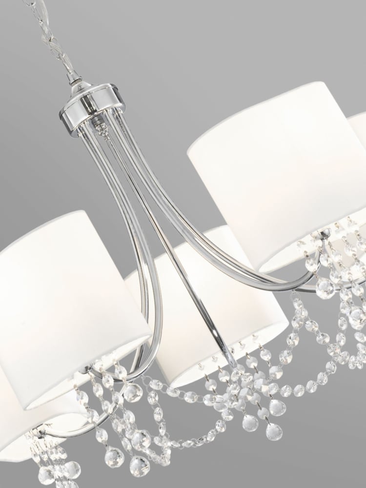 Searchlight Chrome Crest 5 Light Ceiling Light - Image 2 of 2