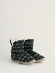 Seasalt Cornwall Green Snooze Slipper Booties Slippers - Image 1 of 2