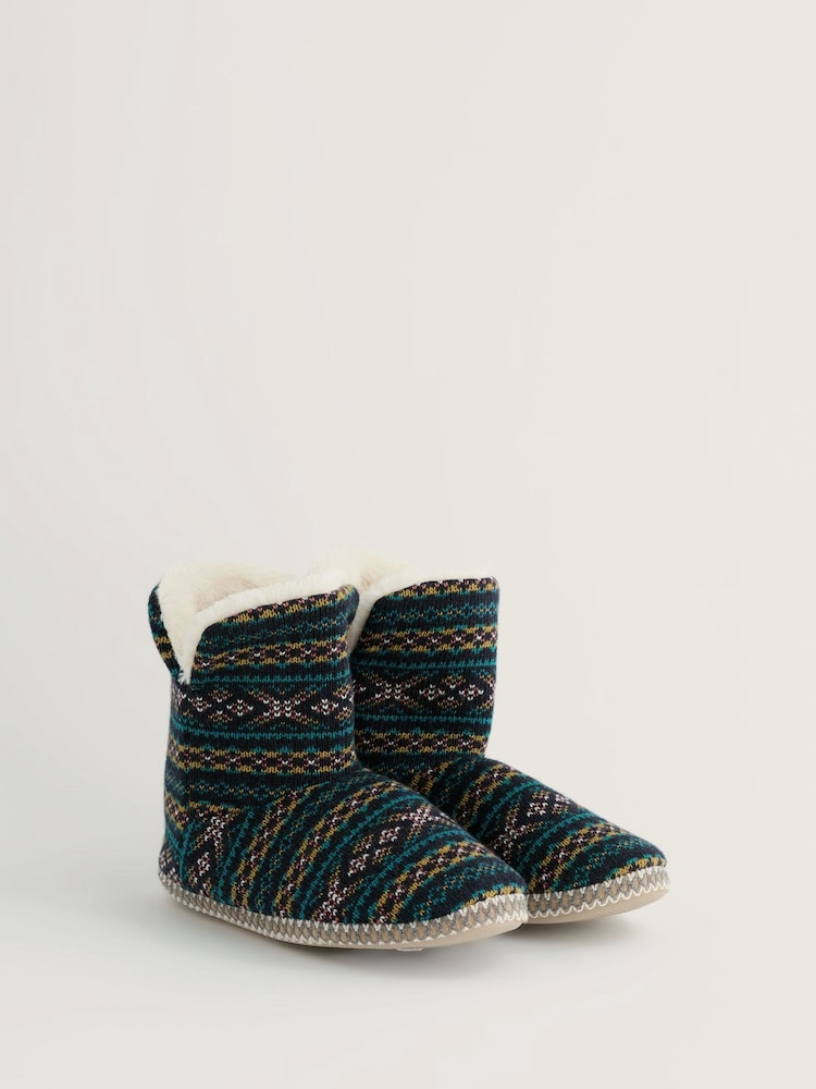 Seasalt Cornwall Green Snooze Slipper Booties Slippers - Image 1 of 2