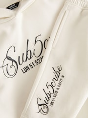 Ecru White Short Sleeve Hoodie and Shorts Set (3-16yrs) - Image 3 of 3