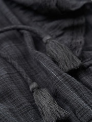 Another Sunday Ruffle Sleeve Top With Lace Trims and Tassels In Black - Image 5 of 5