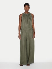Jigsaw Green Linen Scooped Tank Top - Image 2 of 4