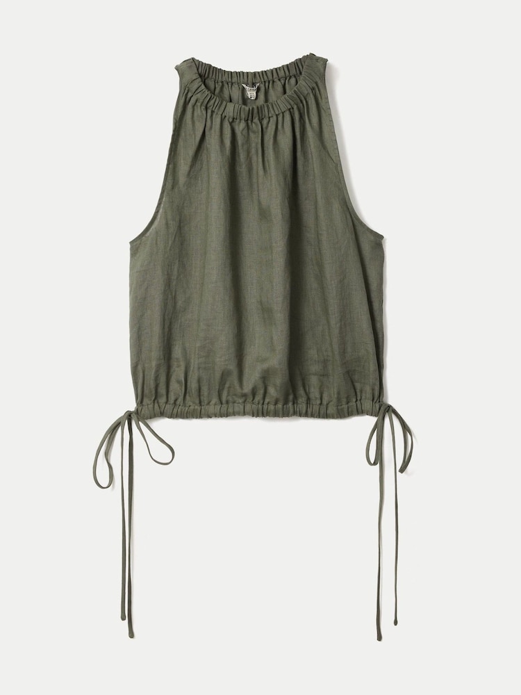 Jigsaw Green Linen Scooped Tank Top - Image 4 of 4 Jigsaw Green Linen Scooped Tank Top - Image 4 of 4