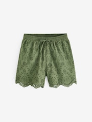 Myleene Klass Khaki Green Broderie Coord Short - Image 8 of 8