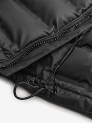 Black Shower Resistant Rubberised Hooded Puffer Coat - Image 14 of 16