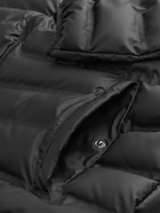 Black Shower Resistant Rubberised Hooded Puffer Coat - Image 15 of 16