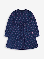 JoJo Maman Bébé Navy Blue Spot Dress - Image 1 of 3