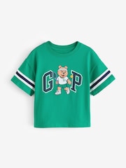 Gap Green Brannan Bear Varsity Graphic Logo Short Sleeve T-Shirt (6mths-5yrs) - Image 1 of 4