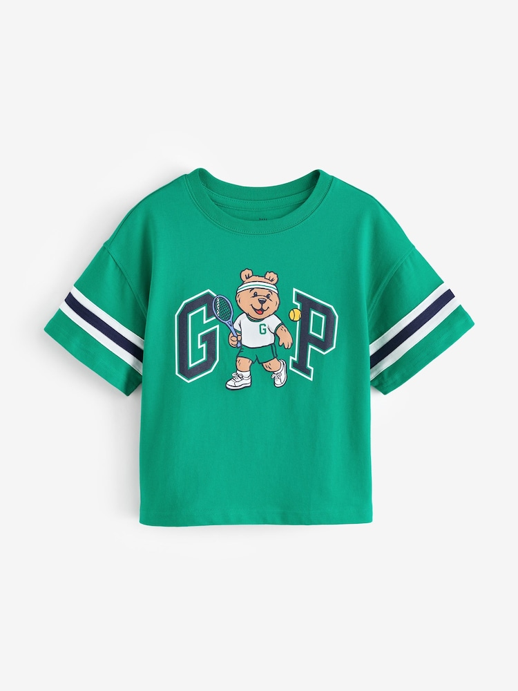 Gap Green Brannan Bear Varsity Graphic Logo Short Sleeve T-Shirt (6mths-5yrs) - Image 1 of 4 Gap Green Brannan Bear Varsity Graphic Logo Short Sleeve T-Shirt (6mths-5yrs) - Image 1 of 4