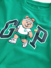 Gap Green Brannan Bear Varsity Graphic Logo Short Sleeve T-Shirt (6mths-5yrs) - Image 4 of 4