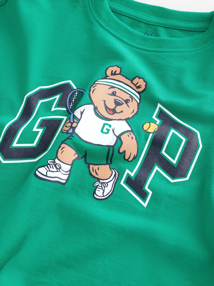 Gap Green Brannan Bear Varsity Graphic Logo Short Sleeve T-Shirt (6mths-5yrs) - Image 4 of 4 Gap Green Brannan Bear Varsity Graphic Logo Short Sleeve T-Shirt (6mths-5yrs) - Image 4 of 4