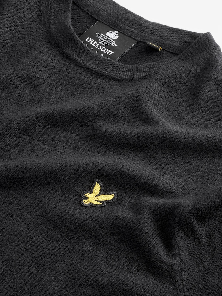 Lyle & Scott Black Crew Neck Cotton Sweatshirt - Image 6 of 7