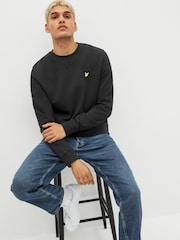 Lyle & Scott Black Crew Neck Cotton Sweatshirt - Image 7 of 7
